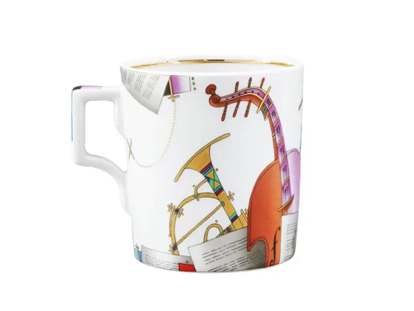 Teetasse mit Untertasse "Musikinstrumente"