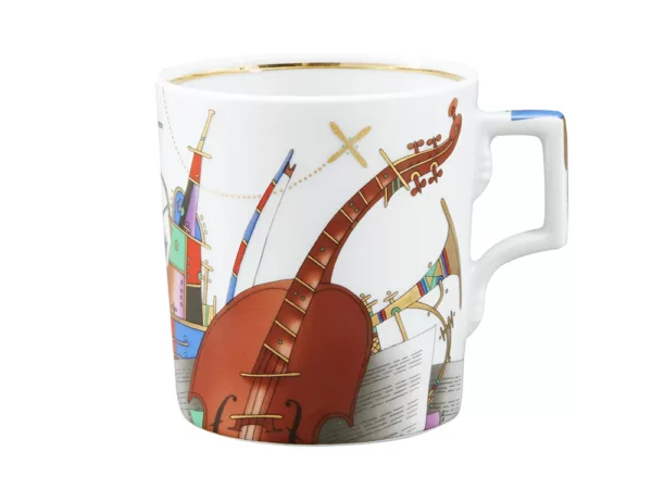 Teetasse mit Untertasse "Musikinstrumente"